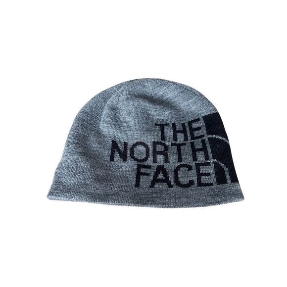 New The North Face Banner Men’s Reversible Gray & Black Beanie Winter Hat - Picture 1 of 6
